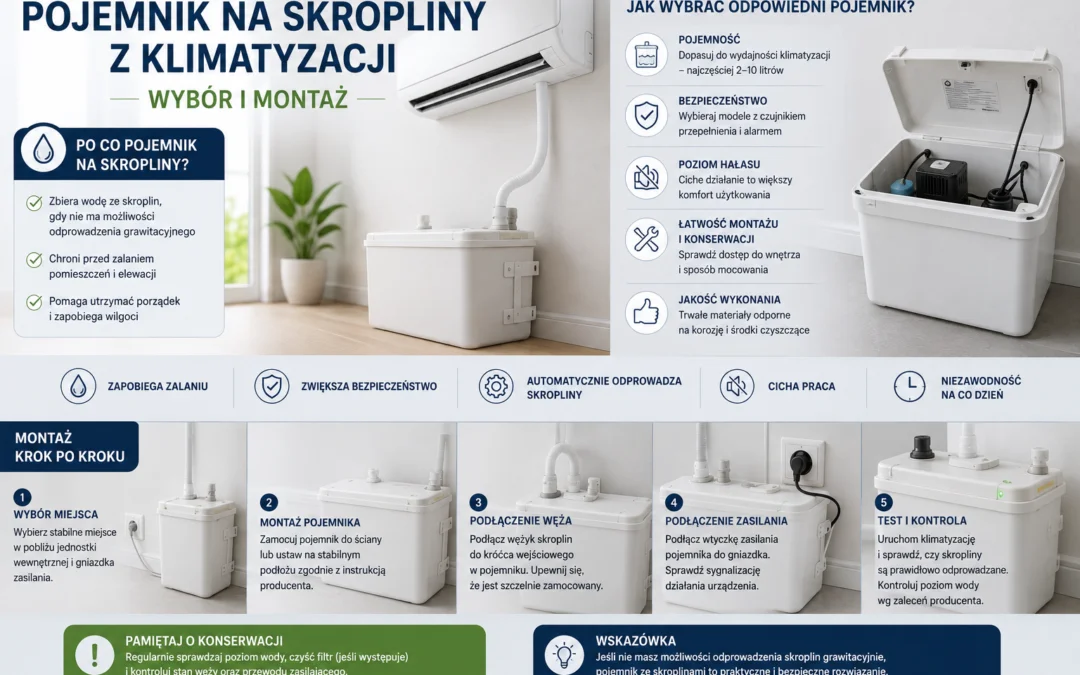 Pojemnik na skropliny z klimatyzacji — wybór i montaż